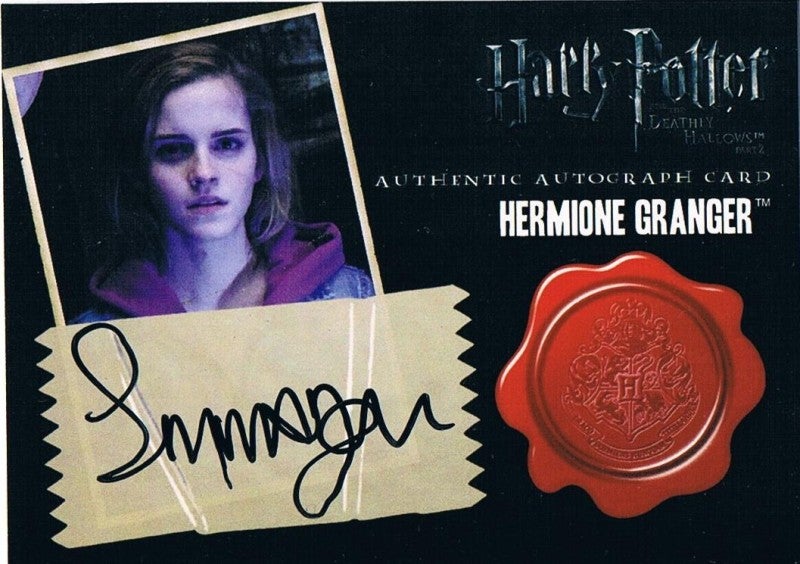 ハリーポッター“死の秘宝2”のハーマイオニー直筆サインカード入荷しま