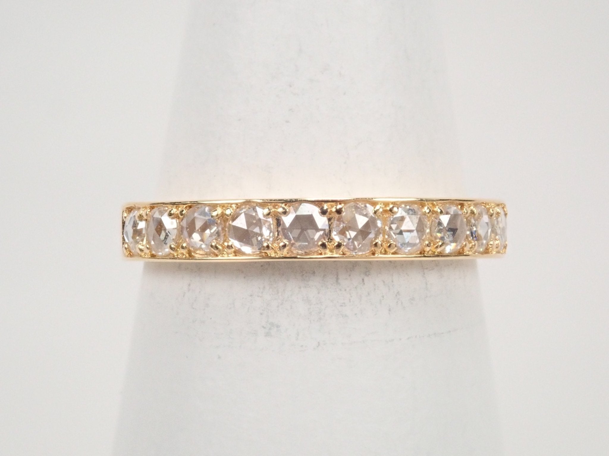 K18ローズカットダイヤモンド0.30ct ハーフエタニティリング