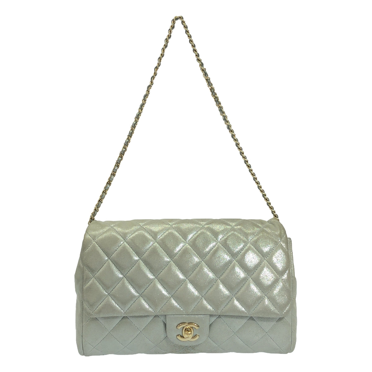 CHANEL / シャネル | マトラッセ メタリック レザー フラップ チェーン