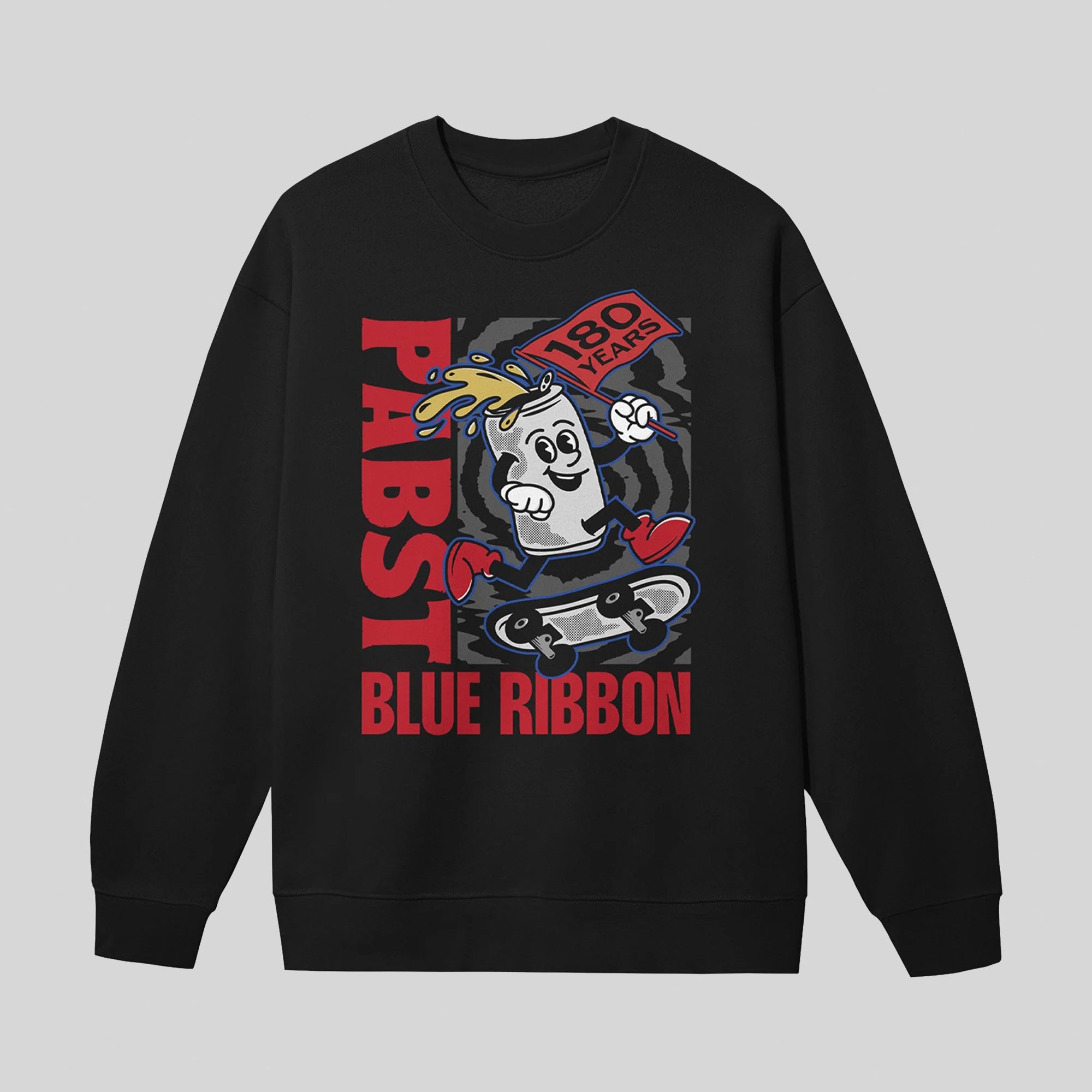 180 Skate Black Crewneck – Pabst Blue Ribbon Store