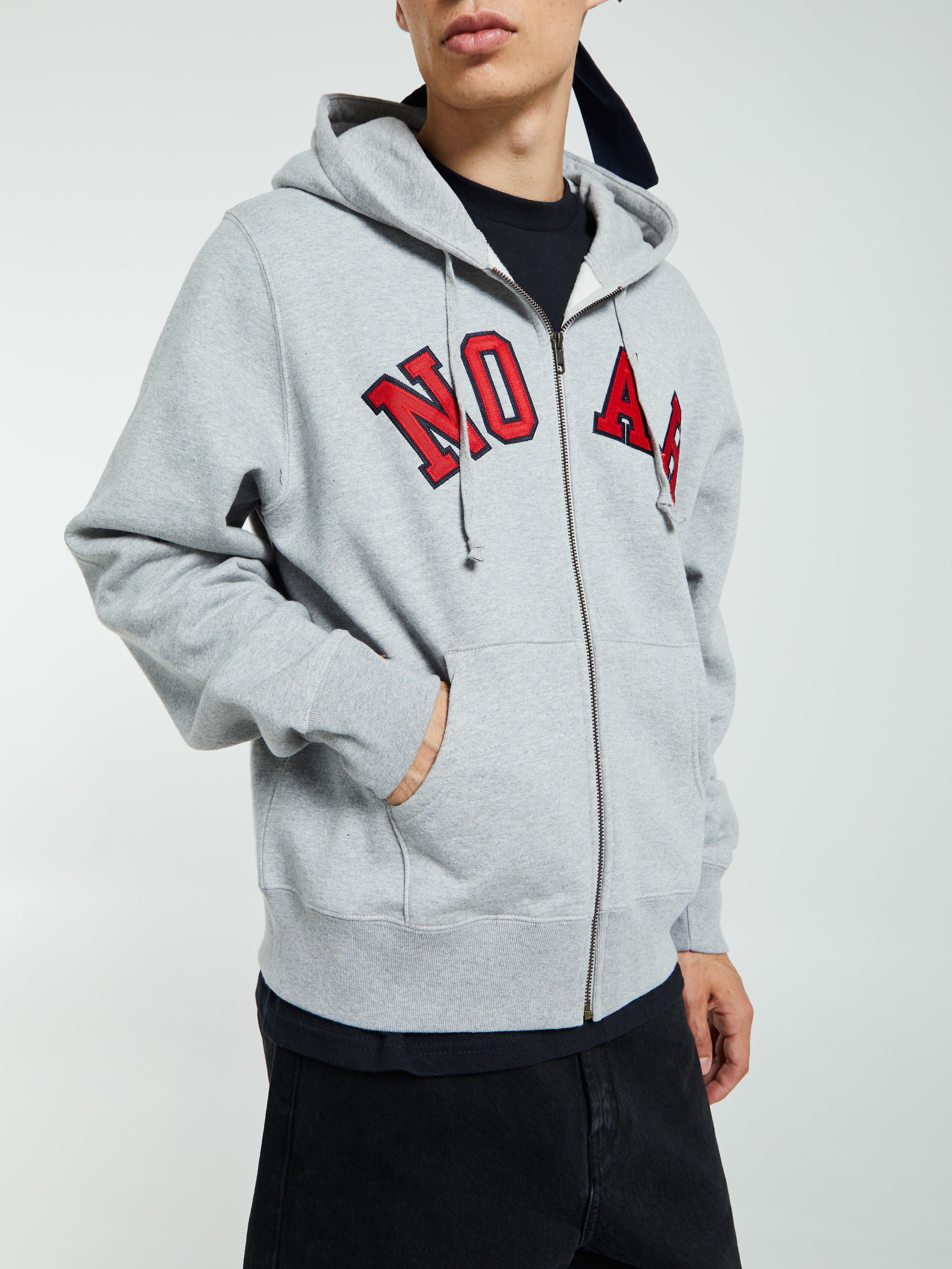 Noah - Arch Applique Zip Up Hoodie in Heather Grey – Stoy
