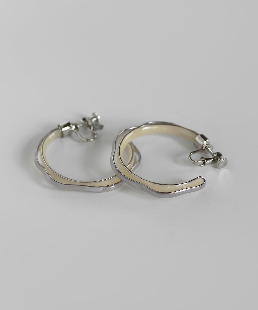 mimi33】バイカラーフープイヤリング[Ownideal]｜アネモネ・シエナロゼ