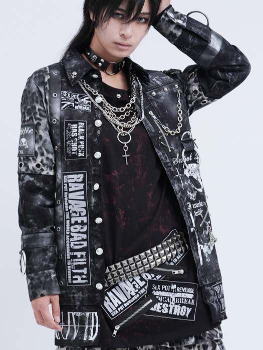 送料無料！】CUSTOM THRONE OF BONES SKULL DARK PUNKISH LEOPARD
