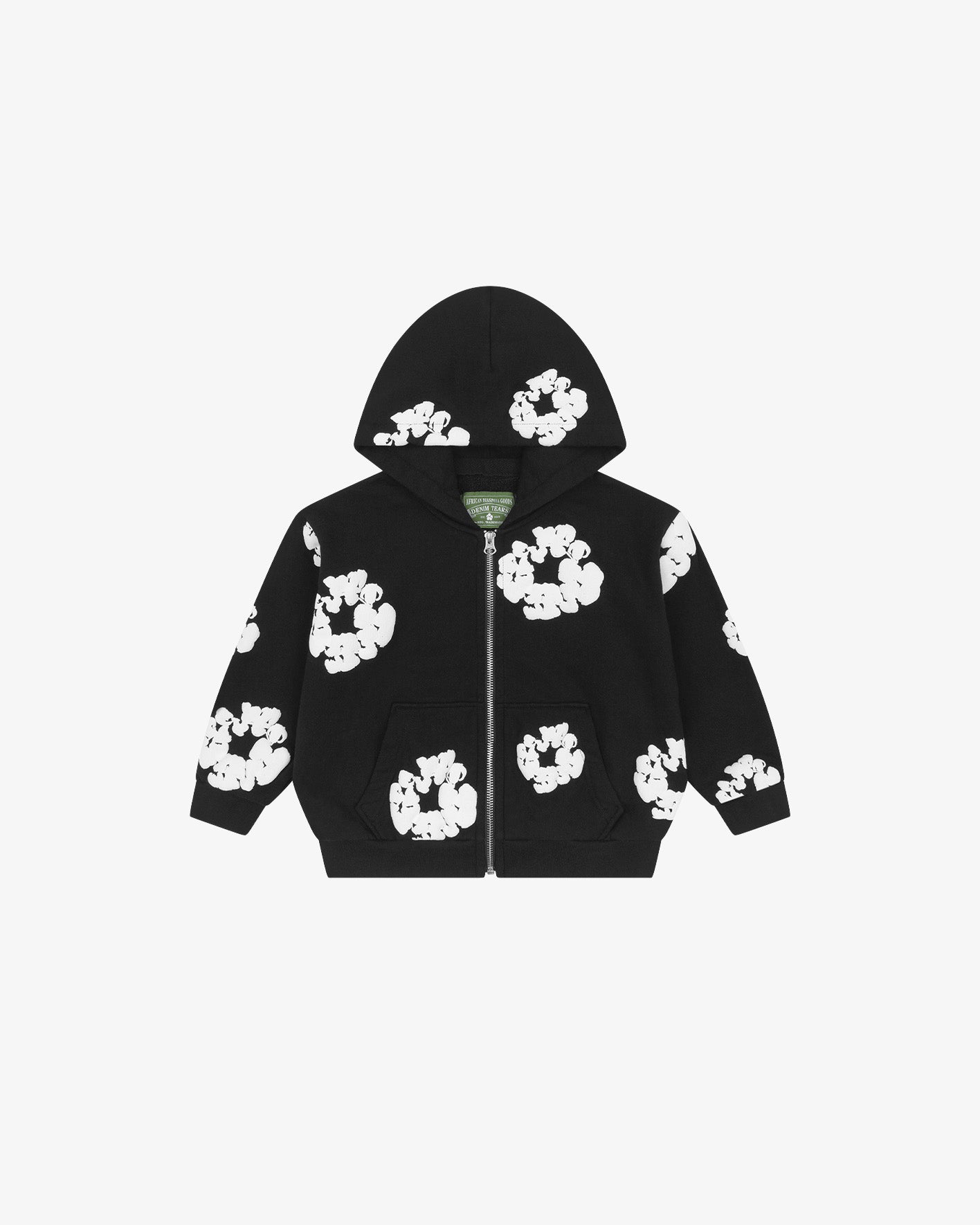 DENIM TEARS: Kids Cotton Wreath Zip Hoodie (Black) | DSMG E-SHOP