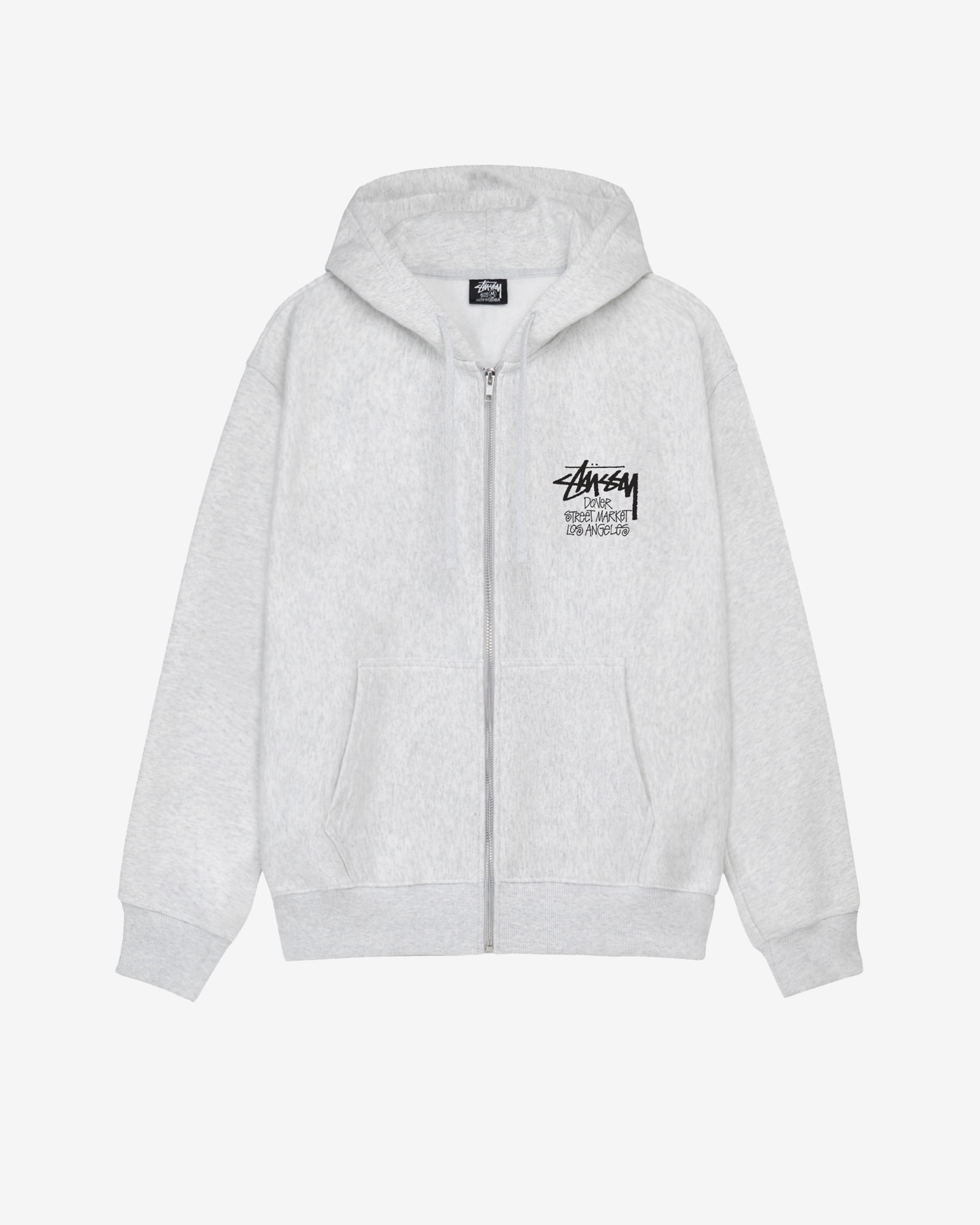 Stüssy: Men's DSM Los Angeles Zip Hood (Ash Heather) | DSMNY E-SHOP