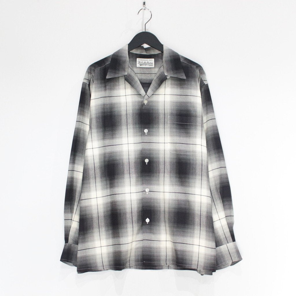 OMBRE CHECK OPEN COLLAR SHIRT L/S -TYPE 1- #WHITE [23FW-WMS-OC01]_