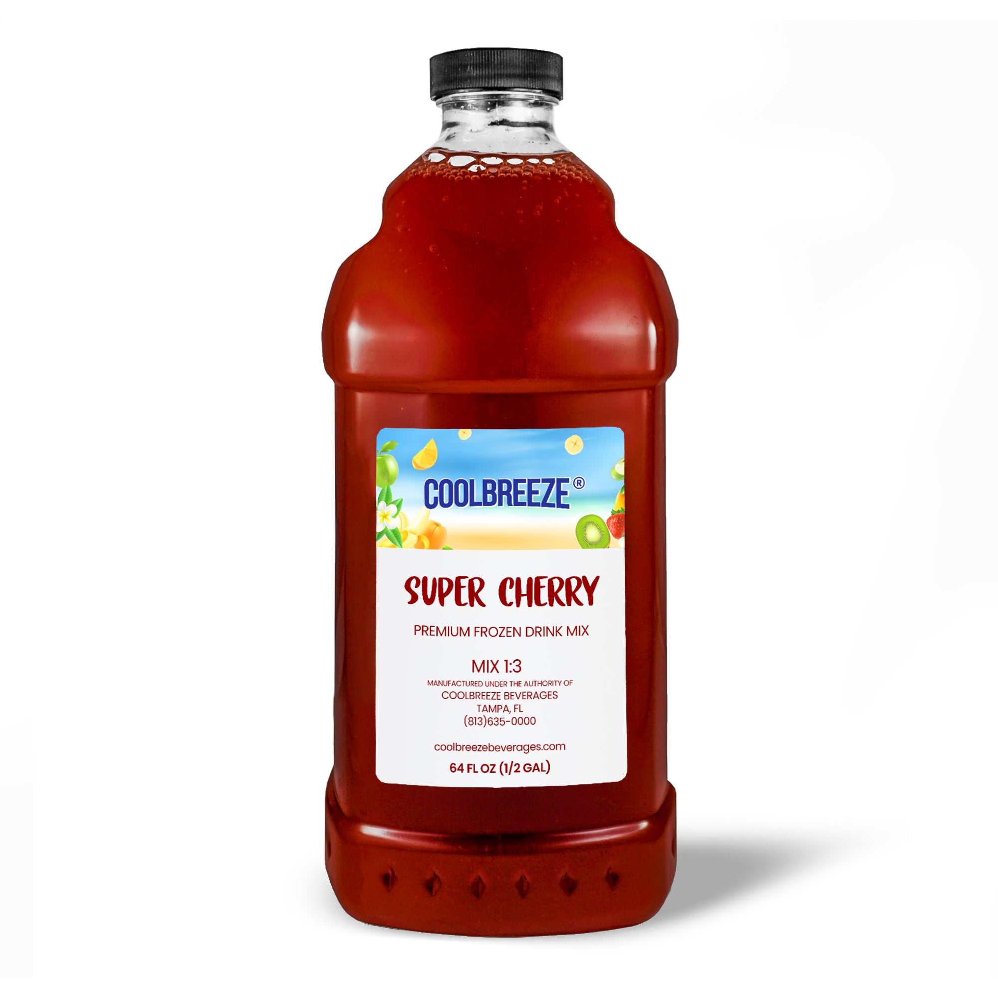Coolbreeze Super Cherry Ready-to-Use Slush Mix - Premium 1/2 Gal