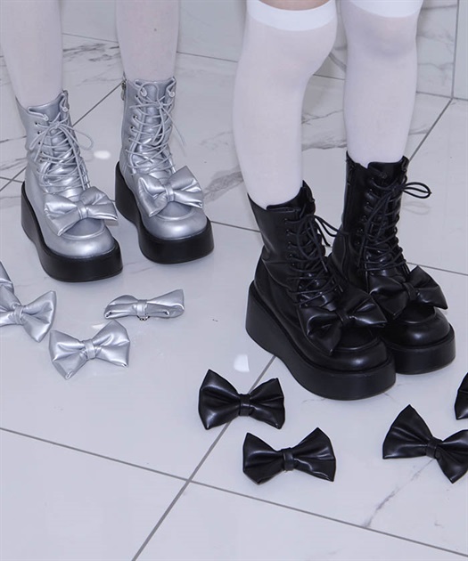 FBリボンレースアップブーツ | axes femme online shop