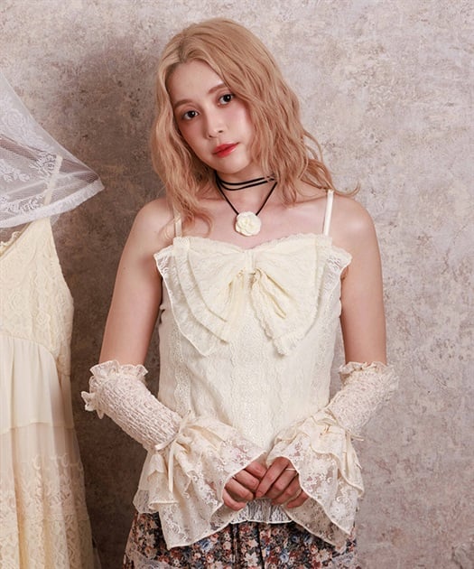 レーシービッグリボンキャミ【期間限定価格】 | axes femme online shop