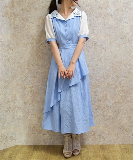 星座刺繍アシメドッキングワンピース | axes femme online shop