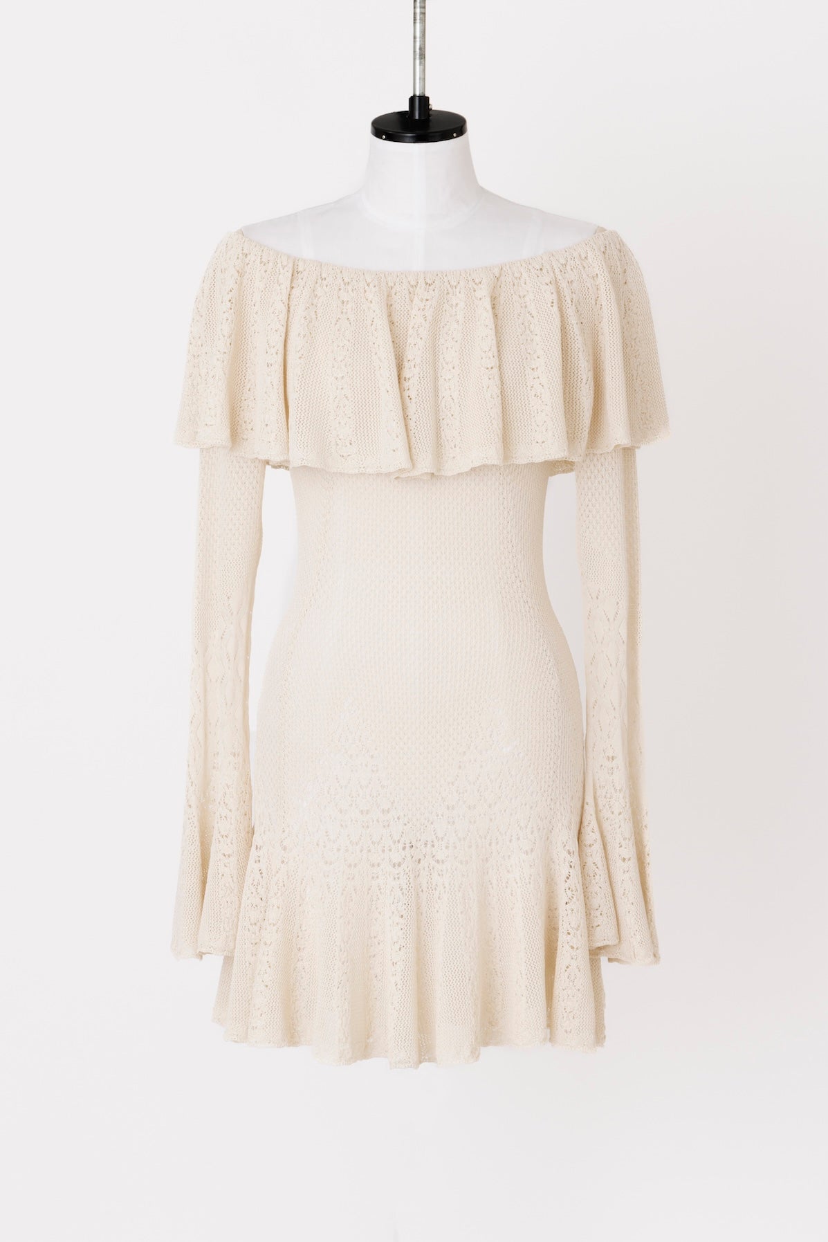 LACE KNIT OFF-SHOULDER MINI DRESS – FETICO Official Online Shop