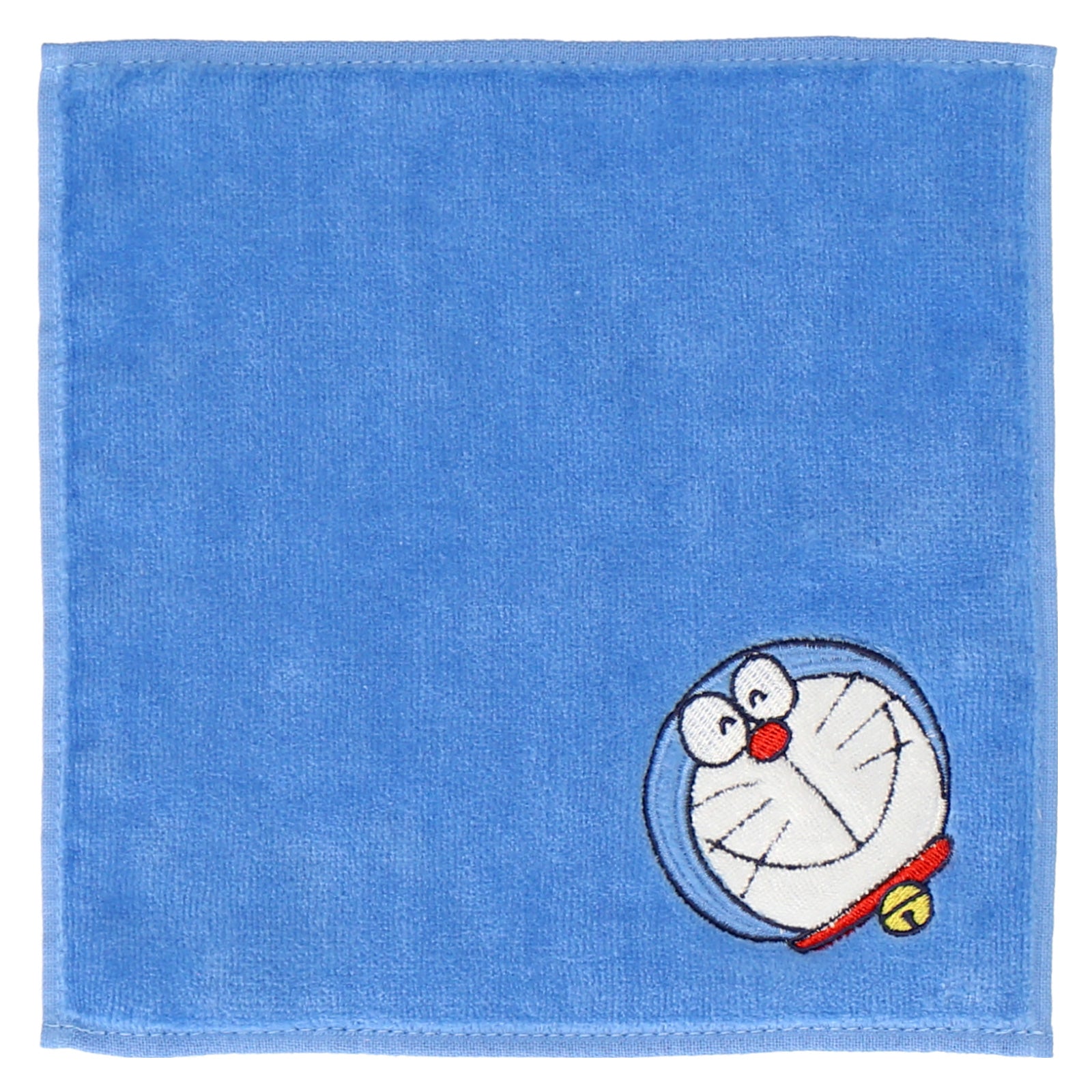 ミニタオルハンカチ ドラえもんビッグアップリケ #378b サックス