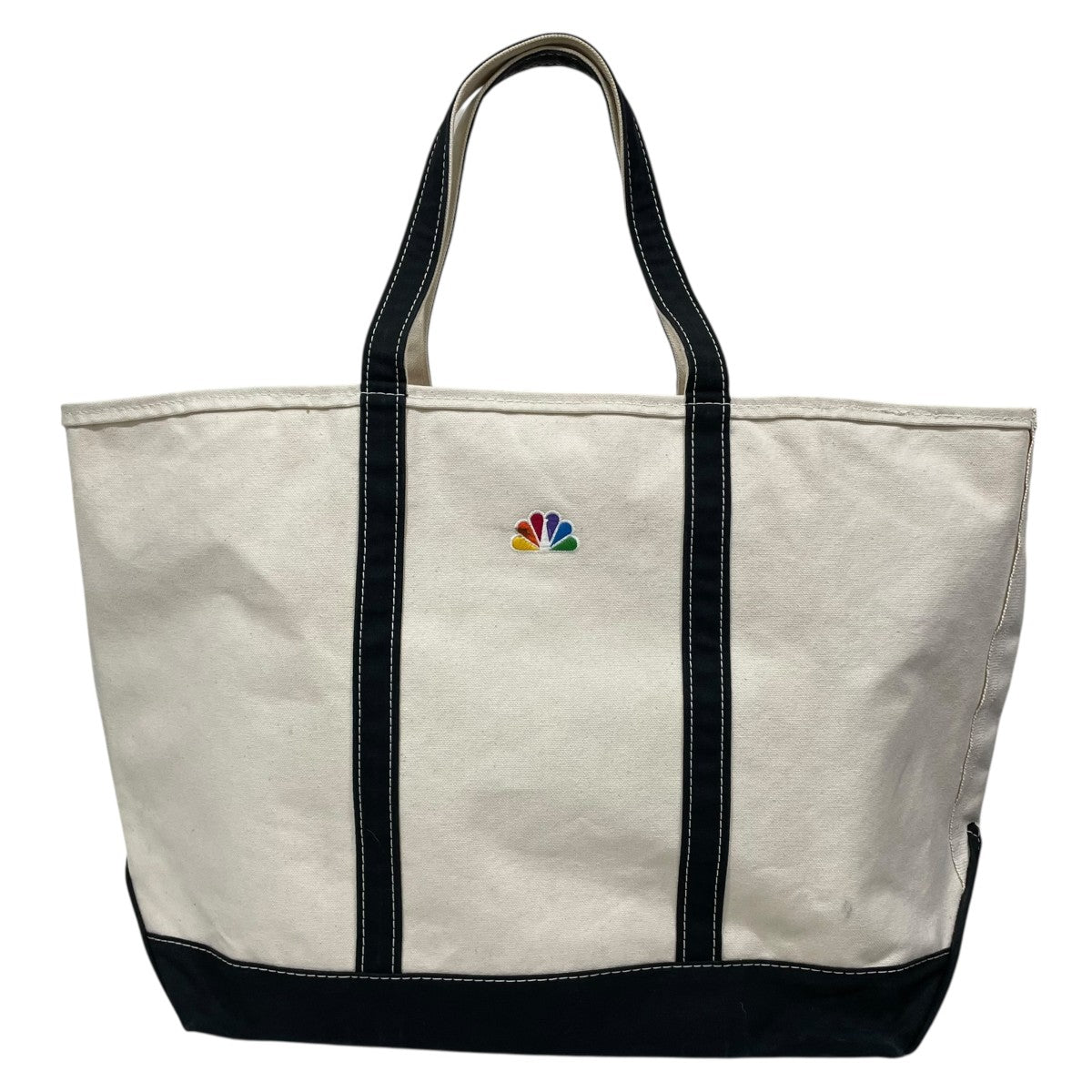 L．L．Bean(エルエルビーン) 90s NBCロゴ刺繍 トートバッグ アイボリー