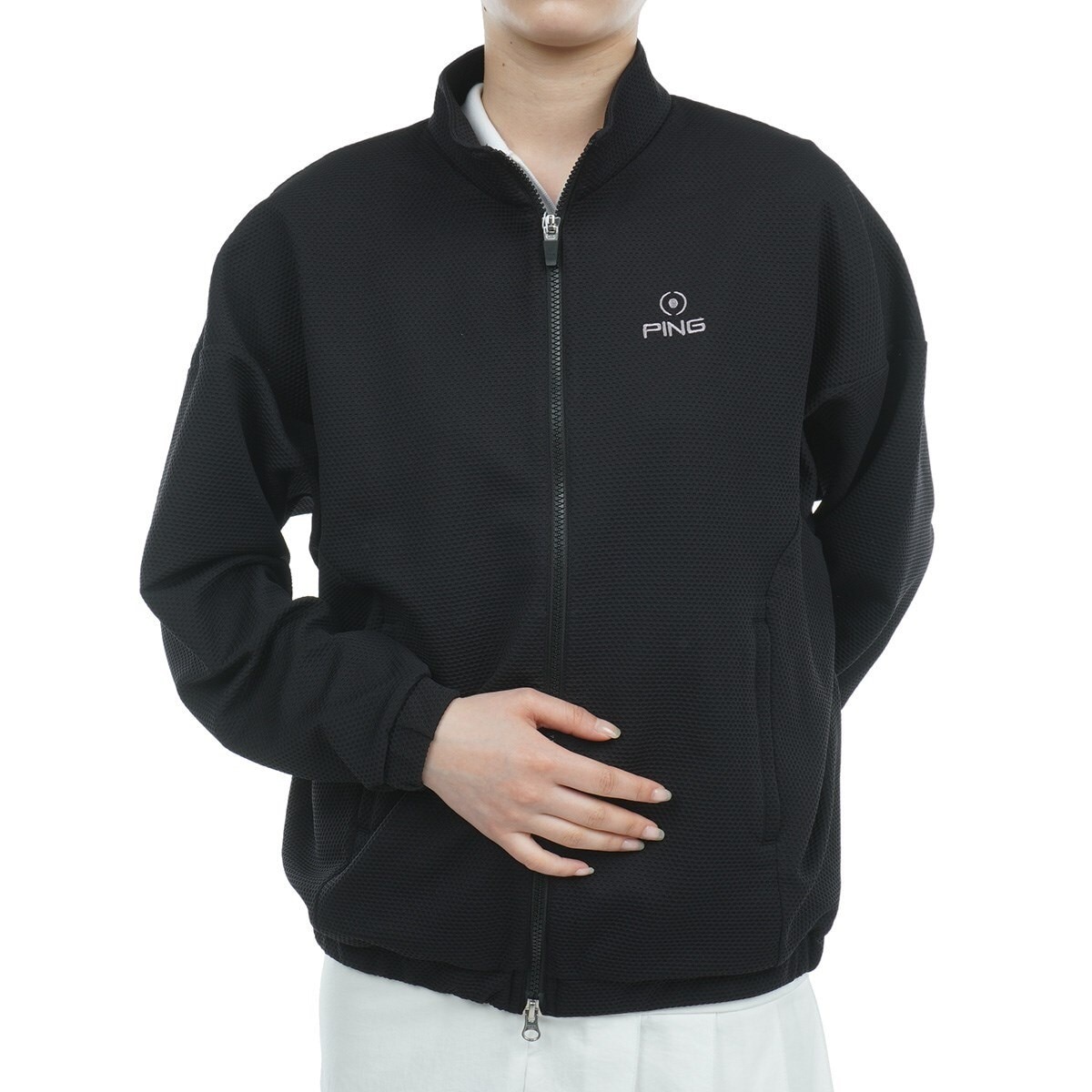 アウトレット】ストレッチ ハニカムメッシュブルゾン レディス