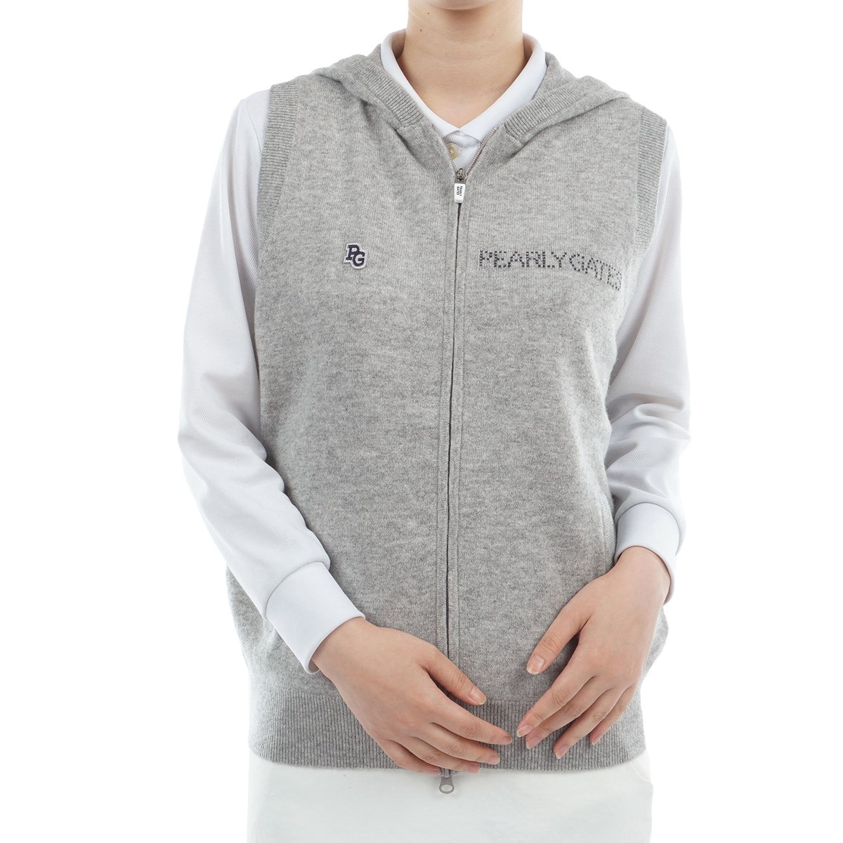 部分ジャカード カシミヤニットベスト レディス(ベスト)|PEARLY GATES