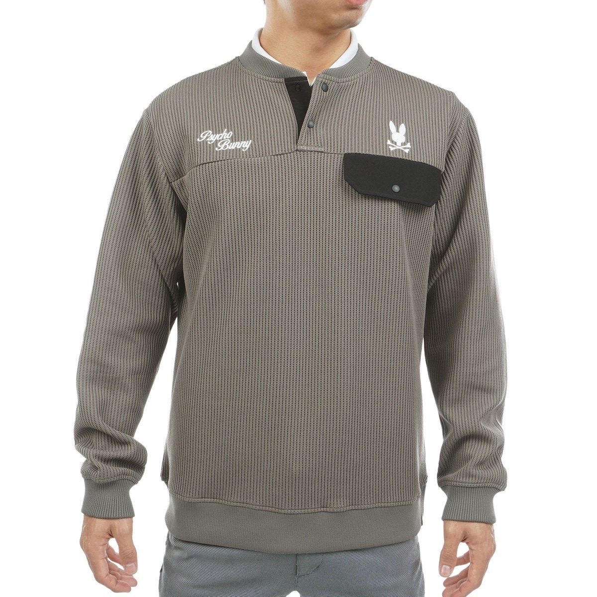 GOLF モダングラフィック ヘンリーネックニットジャージミドラー(中間