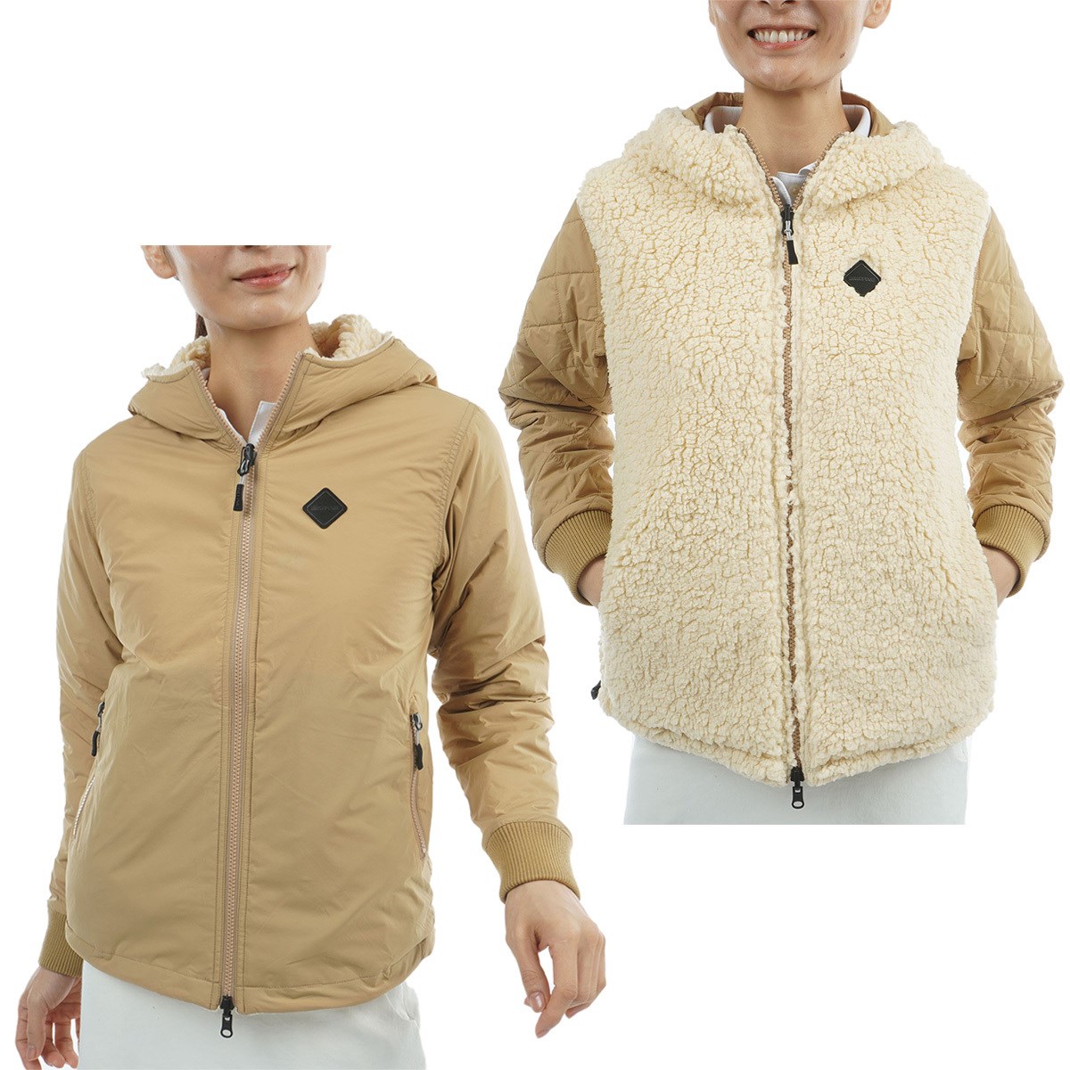 HOL ボア キルテッド リバーシブルパーカー レディス(アウター