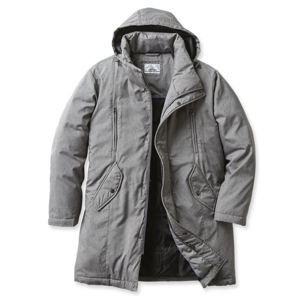 UNITED］フード付き撥水ロングダウンコート（メンズ／700FP