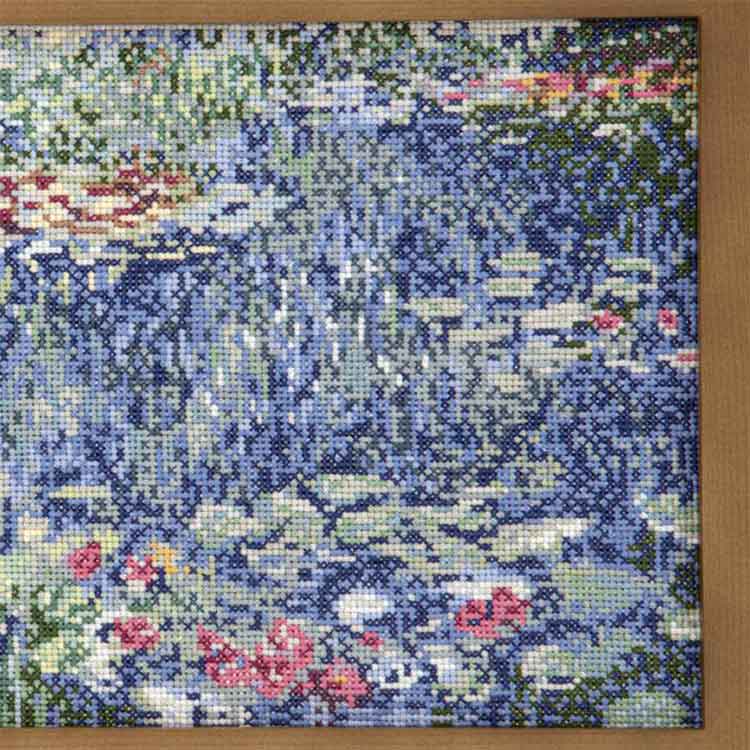 ☆［ホビーラホビーレ］クロスステッチフレーム＜睡蓮の池、緑の反映