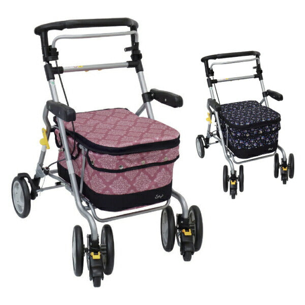 シルバーカー おしゃれ 買い物 カゴ置き 座れる 大容量 バッグ付き