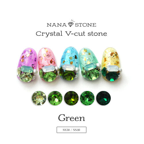 ラインストーン グリーン系 クリスタル クリスタル製 ビジュー Vカット