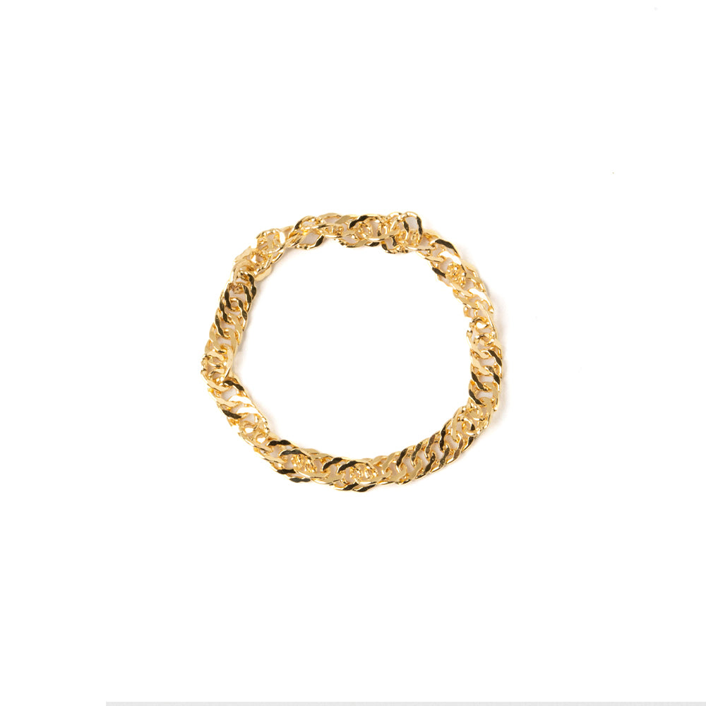 K18YG 太め スクリュー チェーン ピンキーリング | ロッソエブルー