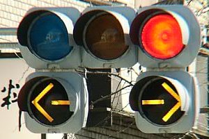 町で見かける変わった信号機