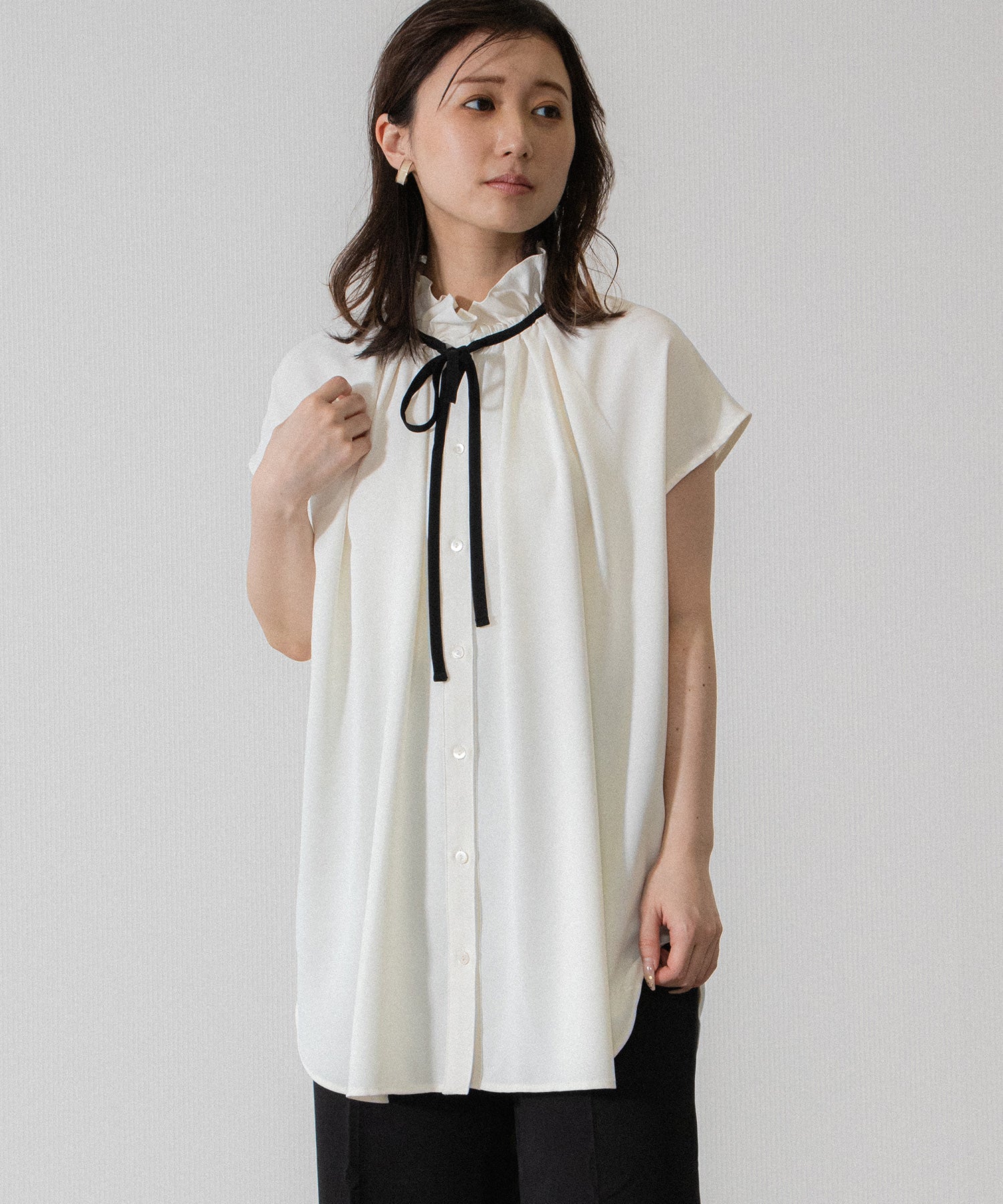 しわになりにくい】リボンタイジョーゼットブラウス – Sirin Online Store