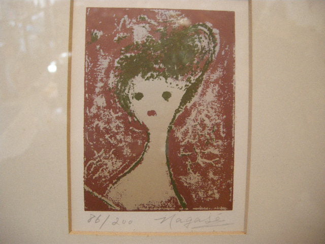 永瀬義郎 女性図 木版画 86/200 – smileantiques