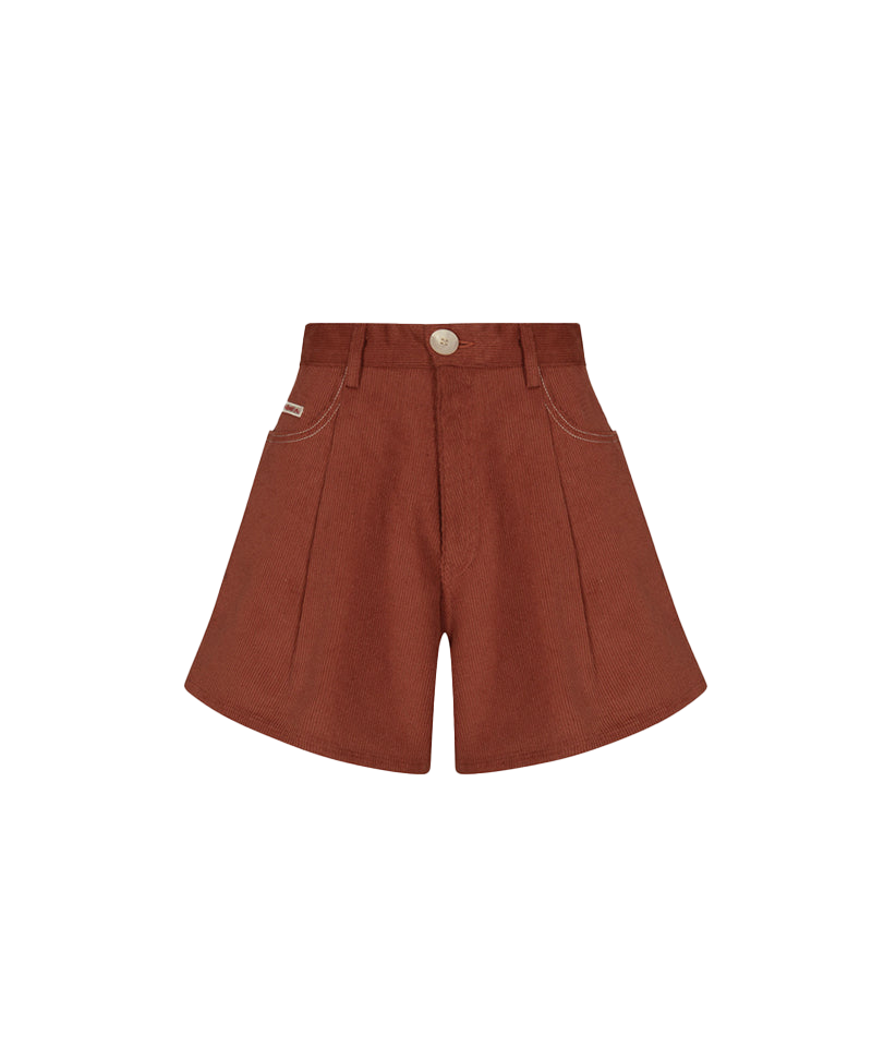 KANDINI A-line Corduyoy Short Pants - Brick – Sokim Mode