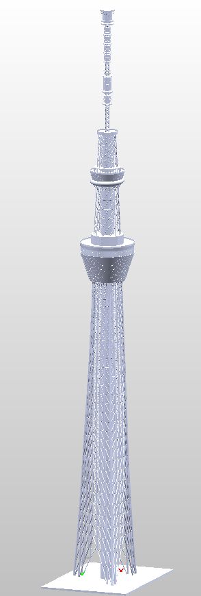 スカイツリー/模型/3Dプリンター用モデリング / タクト3D設計開発研究所