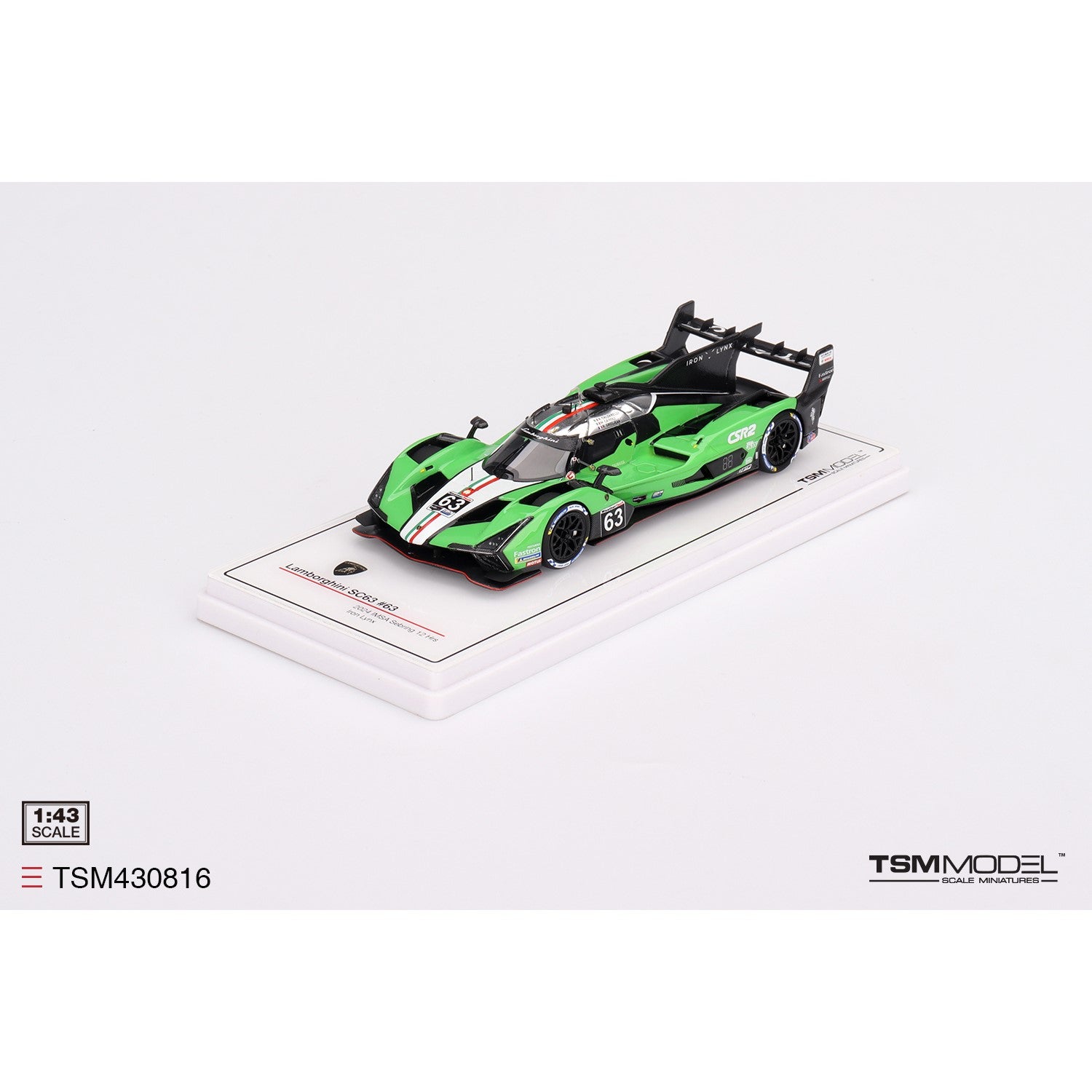 1/43 Lamborghini SC63 #63 Iron Lynx 2024 Sebring – Team IMSA