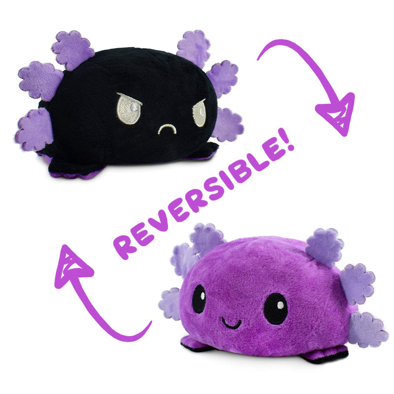 TeeTurtle Reversible Axolotl Plushie (Black + Purple)