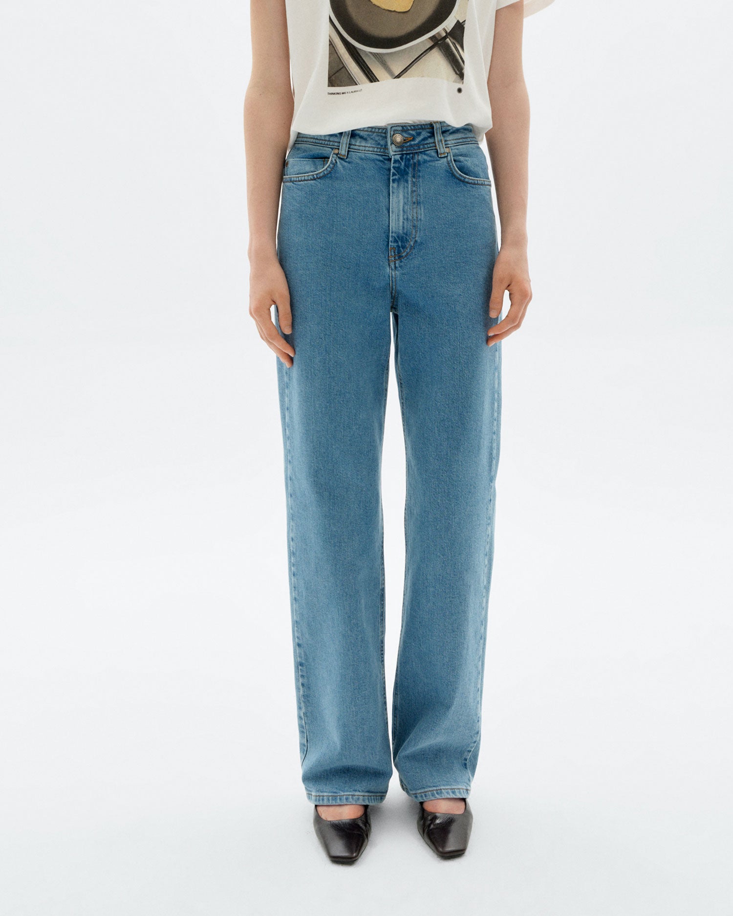 Theresa light clean denim sustainable women's pants : Thinking Mu