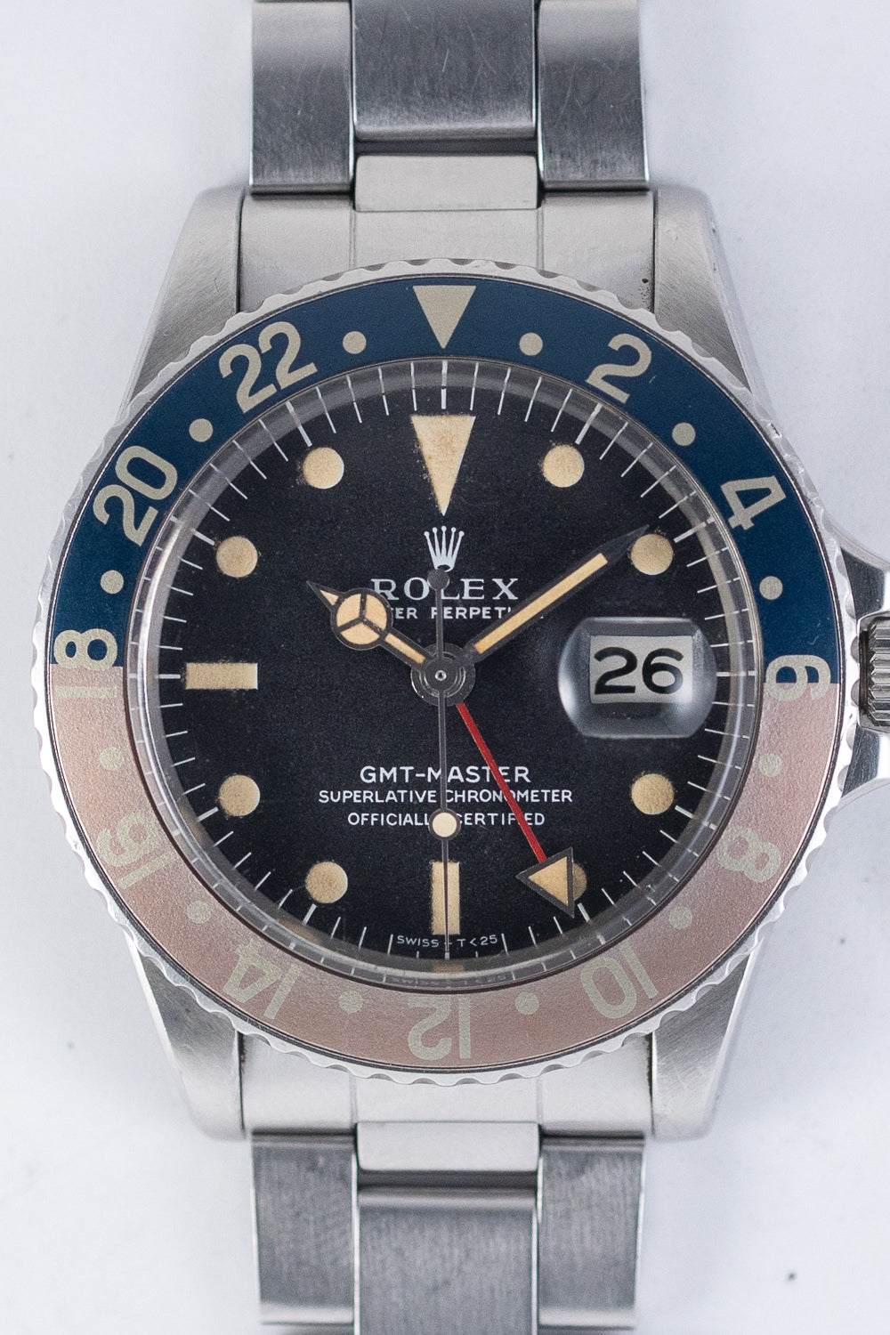 ROLEX GMT-MASTER Ref.1675 matte MK1 Fat font insert – TIMEANAGRAM
