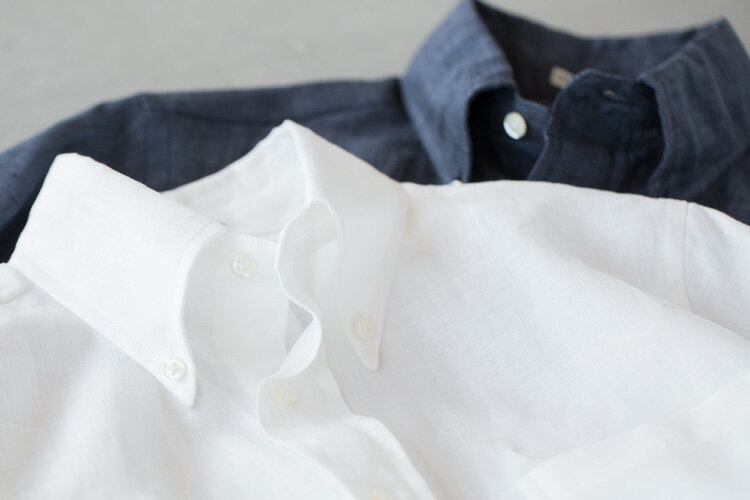 インディビジュアライズドシャツ リネン ボタンダウンシャツ 米国製