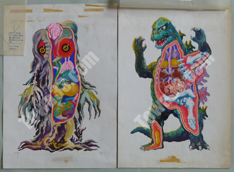 tow24603]原画/ゴジラ完全解剖図解,ヘドラ完全解剖図解 – 十和堂