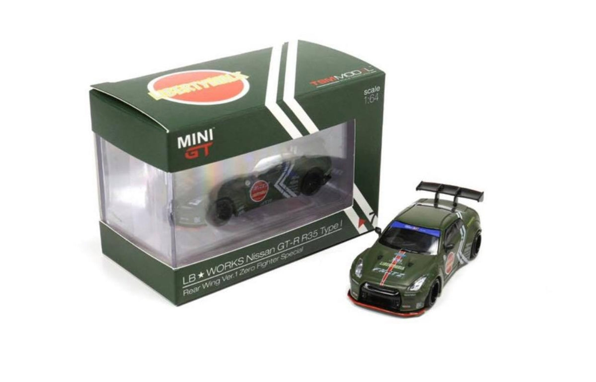 1:64 Mini GT LB Works Nissan GTR R35 Type i Zero Fighter GT Wing