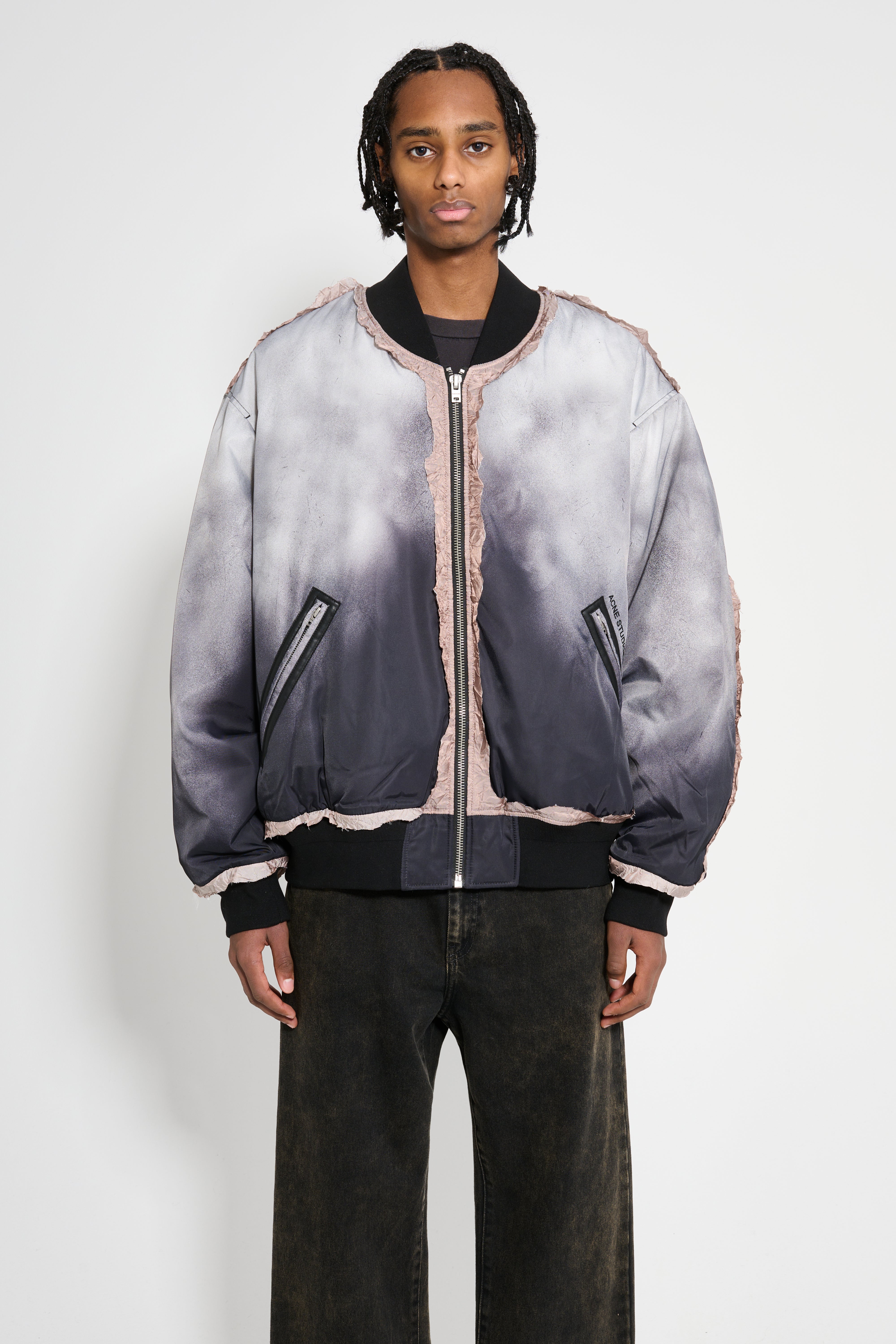 Acne Studios Printed Nylon Bomber Faded Black – Très Bien