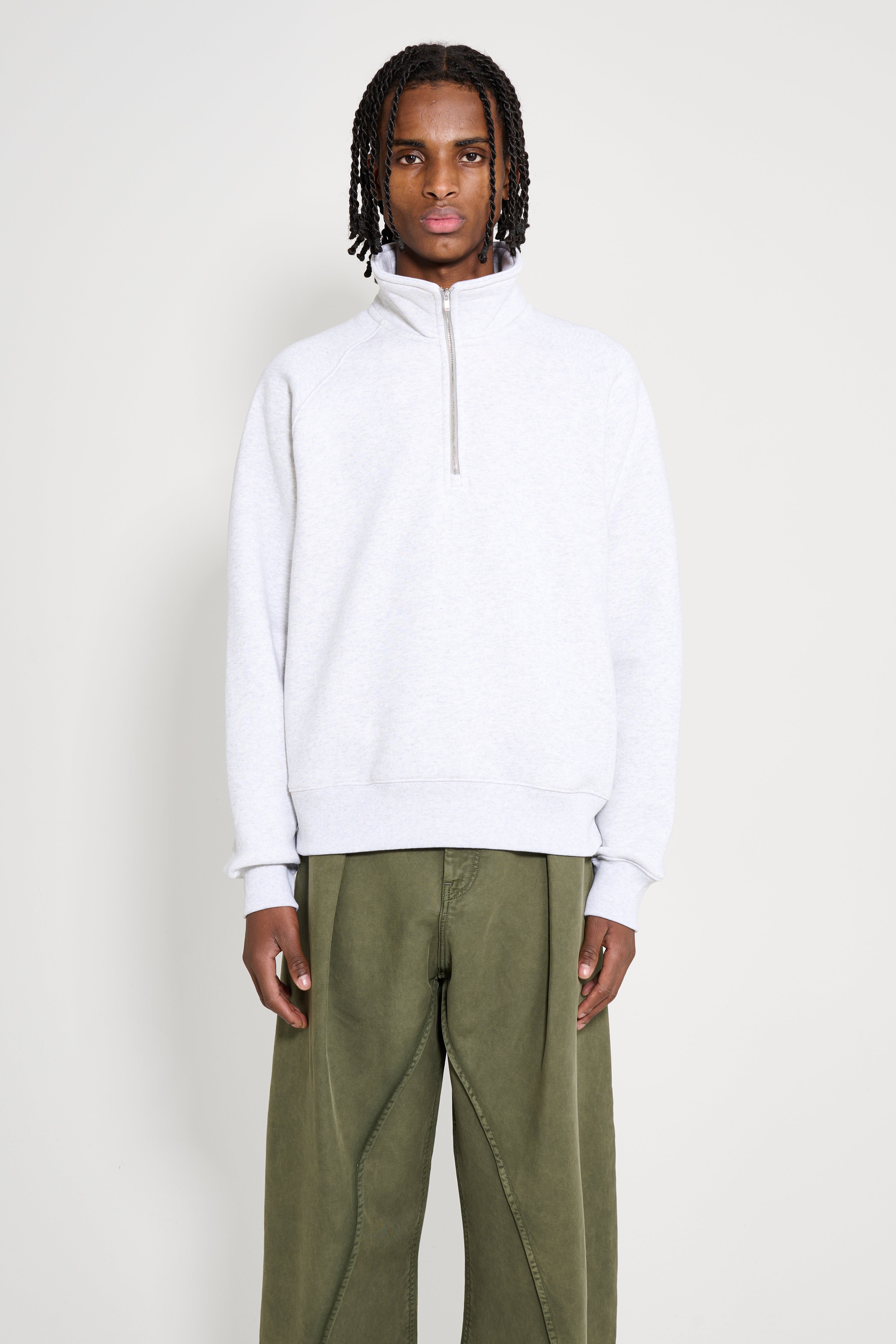 Stüssy Fleece Raglan Zip Mock Ash Heather – Très Bien