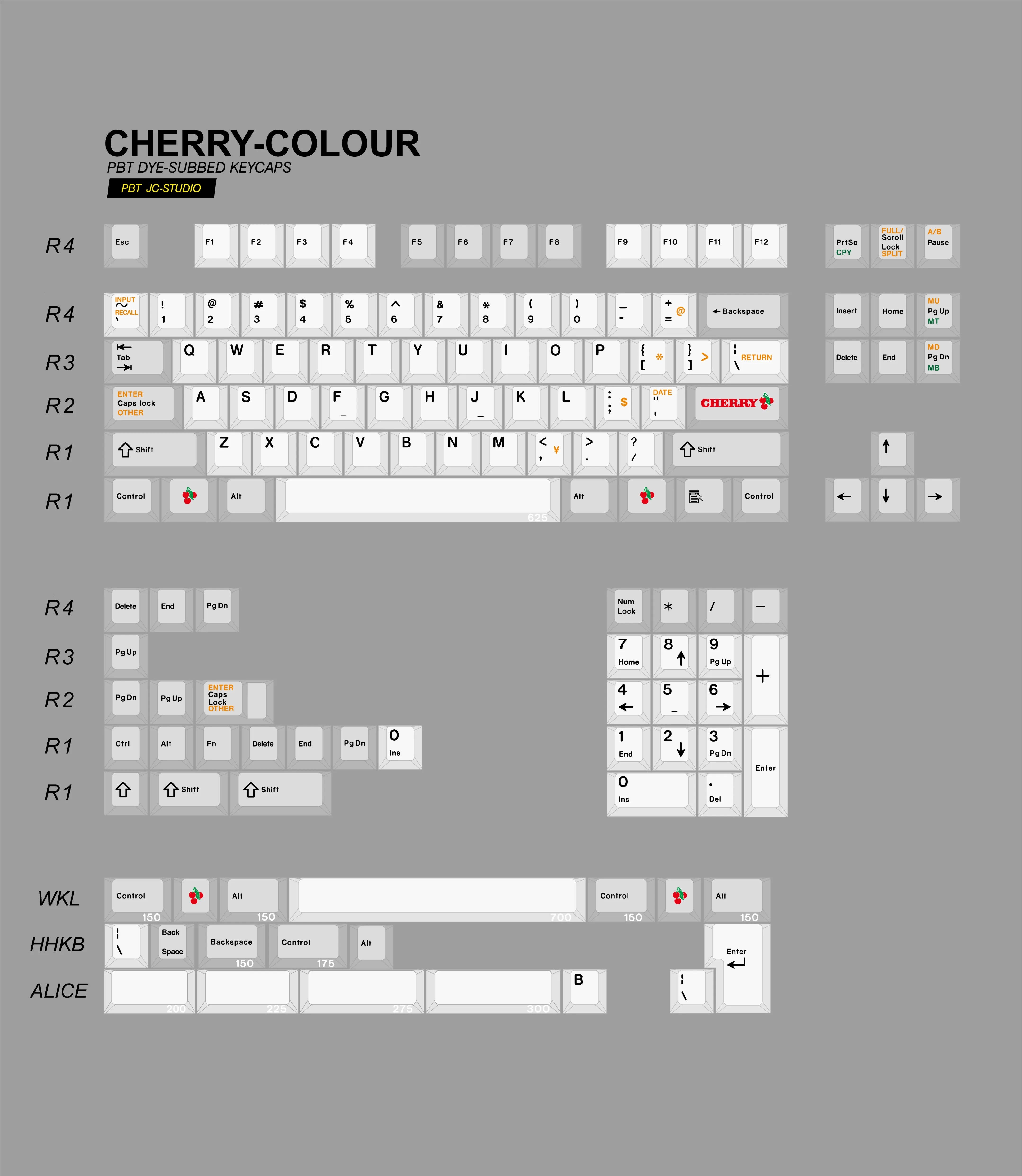 JC Studio PBT Dye Sublimation Keycaps - Durable and Stylish for a