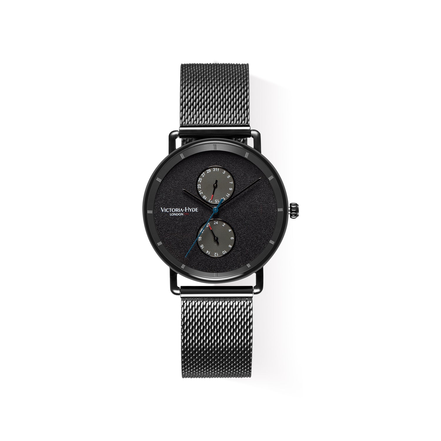 Watch Grange Hill Date Mesh in Black – Victoria Hyde London