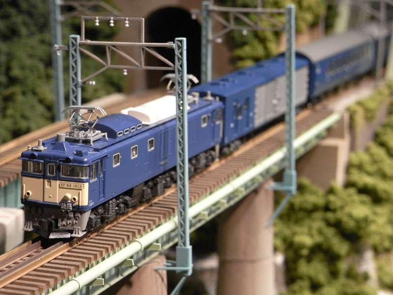 EF64 1000 夜行急行能登と鉄橋セクション | LRM : 鉄道模型 ジオラマ