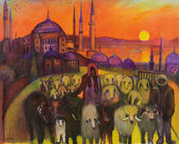 入江一子オリジナルアーカイバル版画「イスタンブールの朝焼け