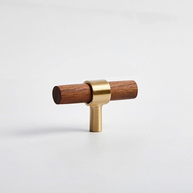 ウォールナットと真鍮の家具ハンドル - ルソールハンドルウッド(S