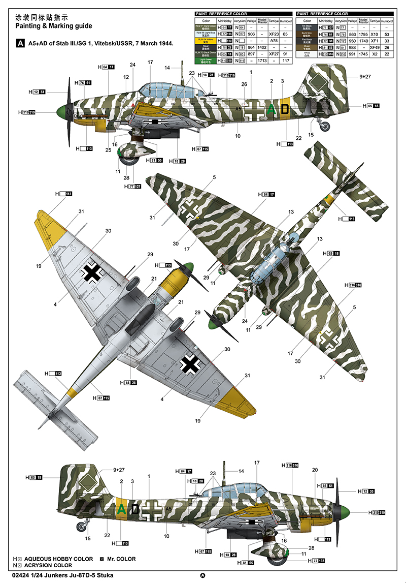 Junkers Ju-87D-5 Stuka 02424-1/24 Series-TRUMPETER（china）