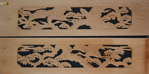 彫刻欄間の高原銘木店＞ 4.5尺×1.1尺×0.8寸