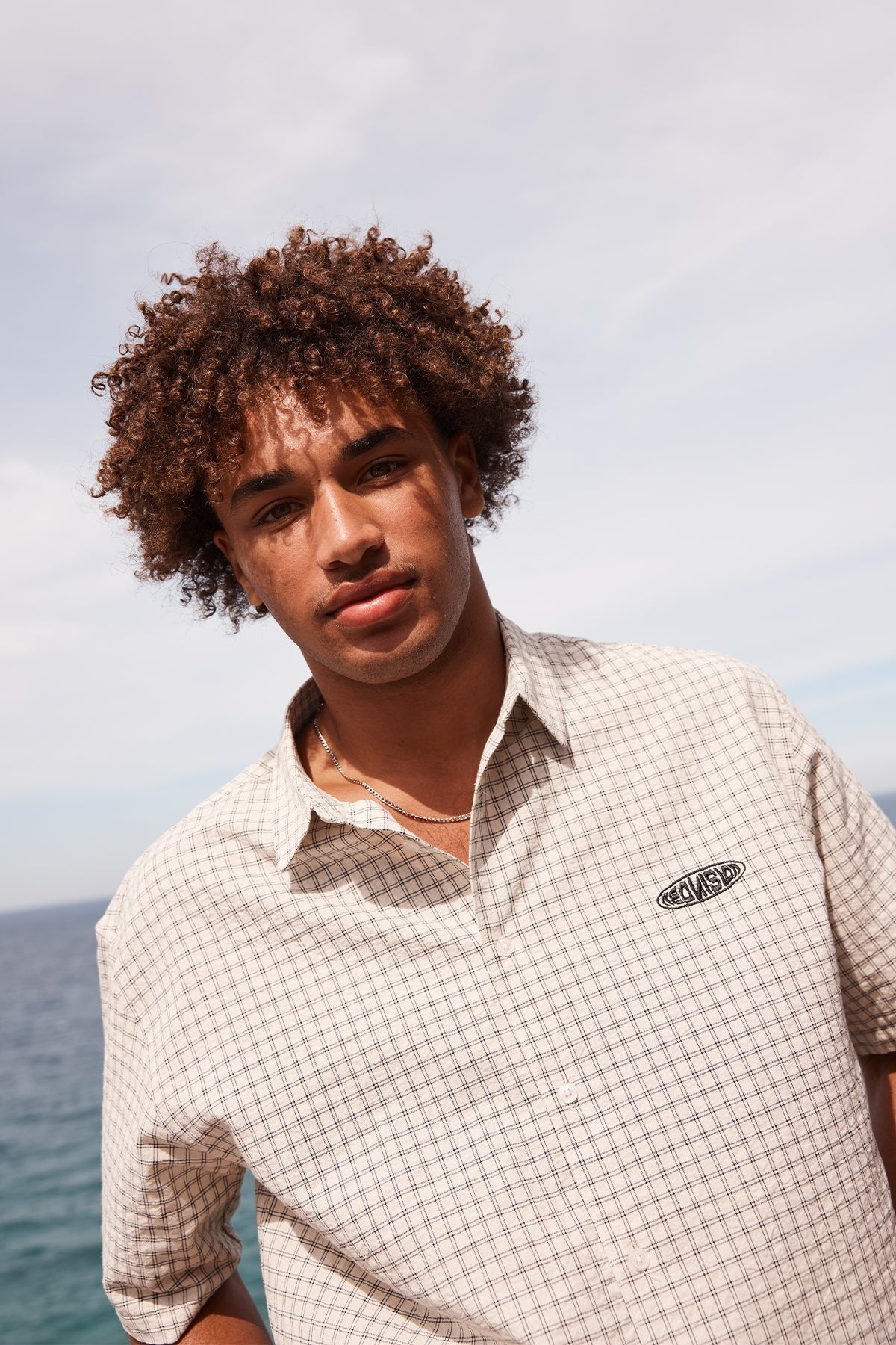 Neovision On Lock Oversize Short Sleeve Shirt White/Black Check