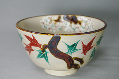 尾関作十郎窯 雲錦手茶碗 犬山焼 【器道楽】