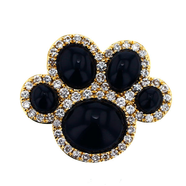 K18YG ダイヤモンド オニキス ペンダントトップ D0.55ct – Venus Jewel